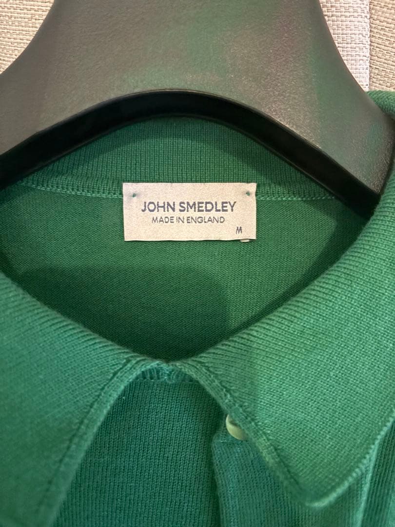 ジョンスメドレー 半袖ニットアンサンプル グリーン 海島綿　イギリス製　極美品