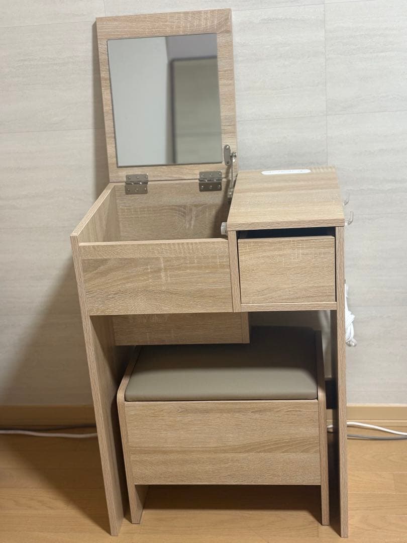 【幅50cm】Qure コンパクトドレッサー　ナチュラル