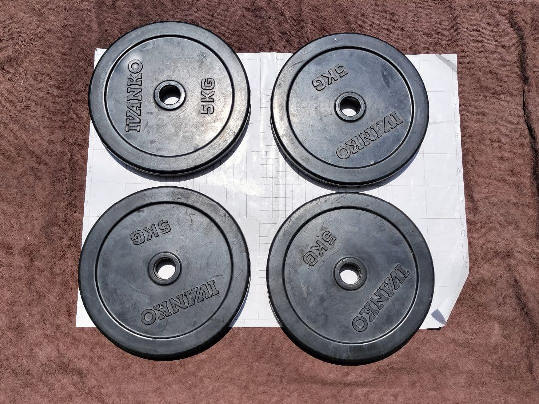IVANKO φ28 RUBK 5KG 4枚 ダンベルプレート