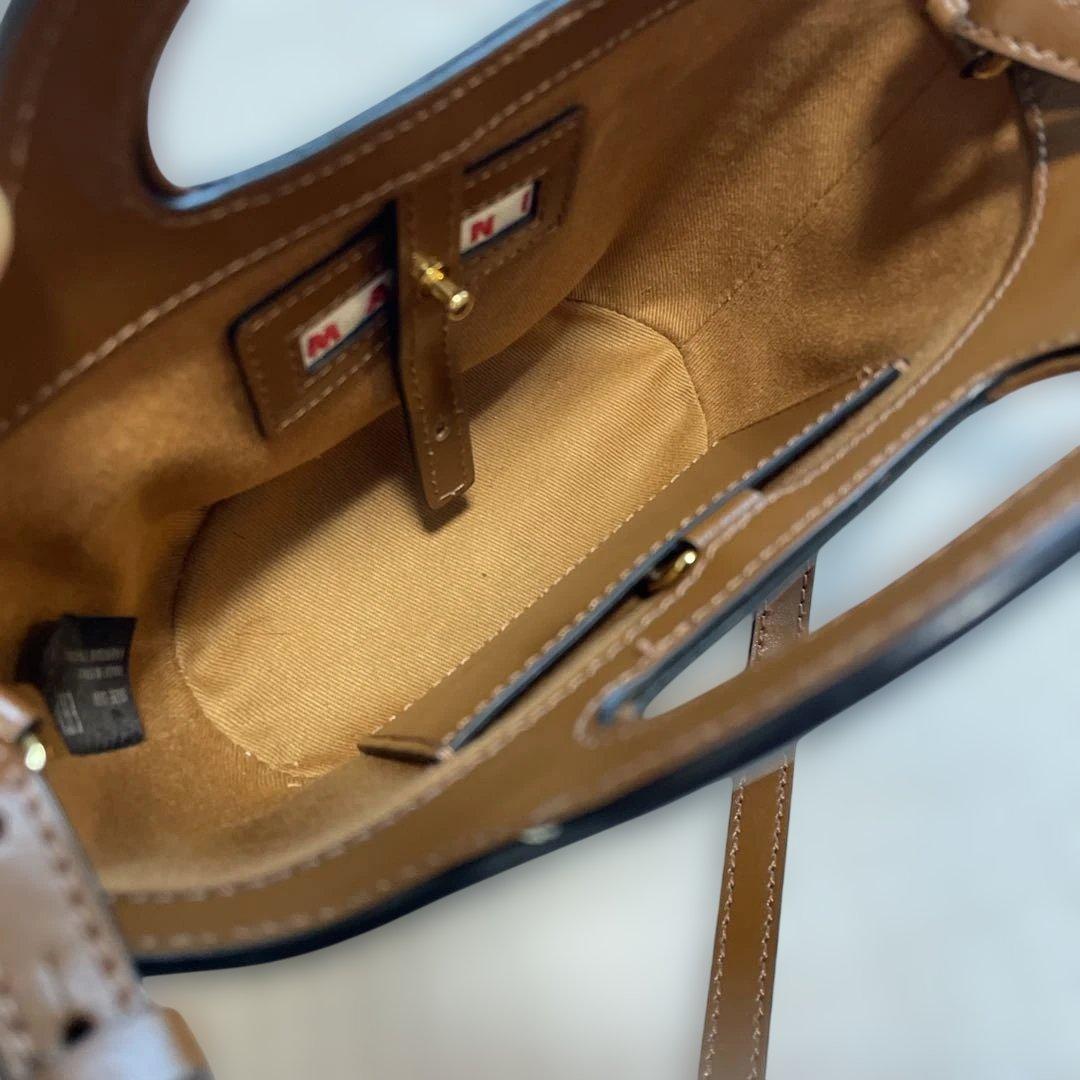 MARNI かごバッグ　キャメル　茶　マイクロサイズ