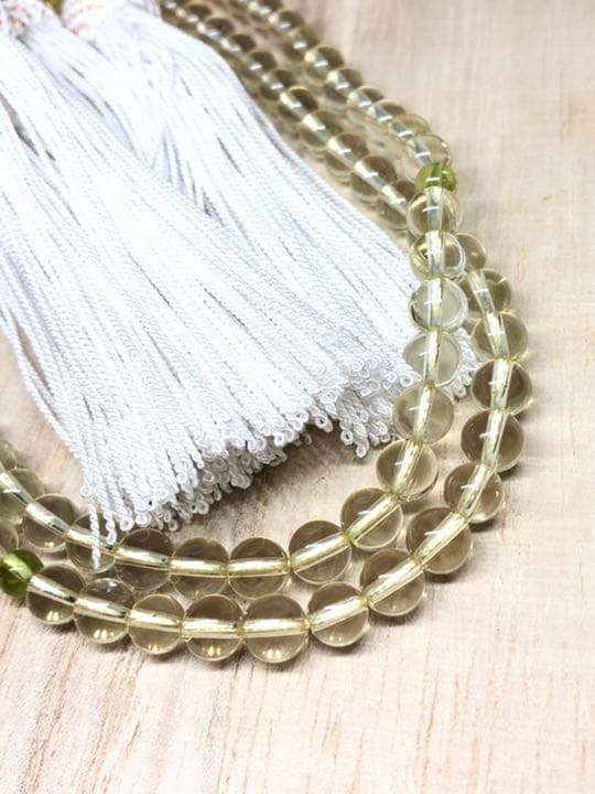 全宗派共通✳︎本式念珠108珠✳︎レモンクォーツ・ペリドット