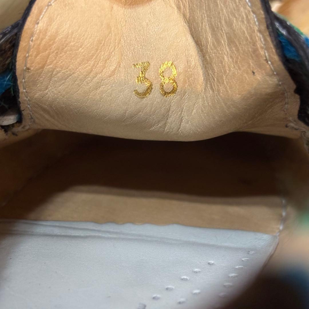 【美品】クリスチャンルブタン ヒョウ柄 ハラコ ローファー 約24cm 赤ソール