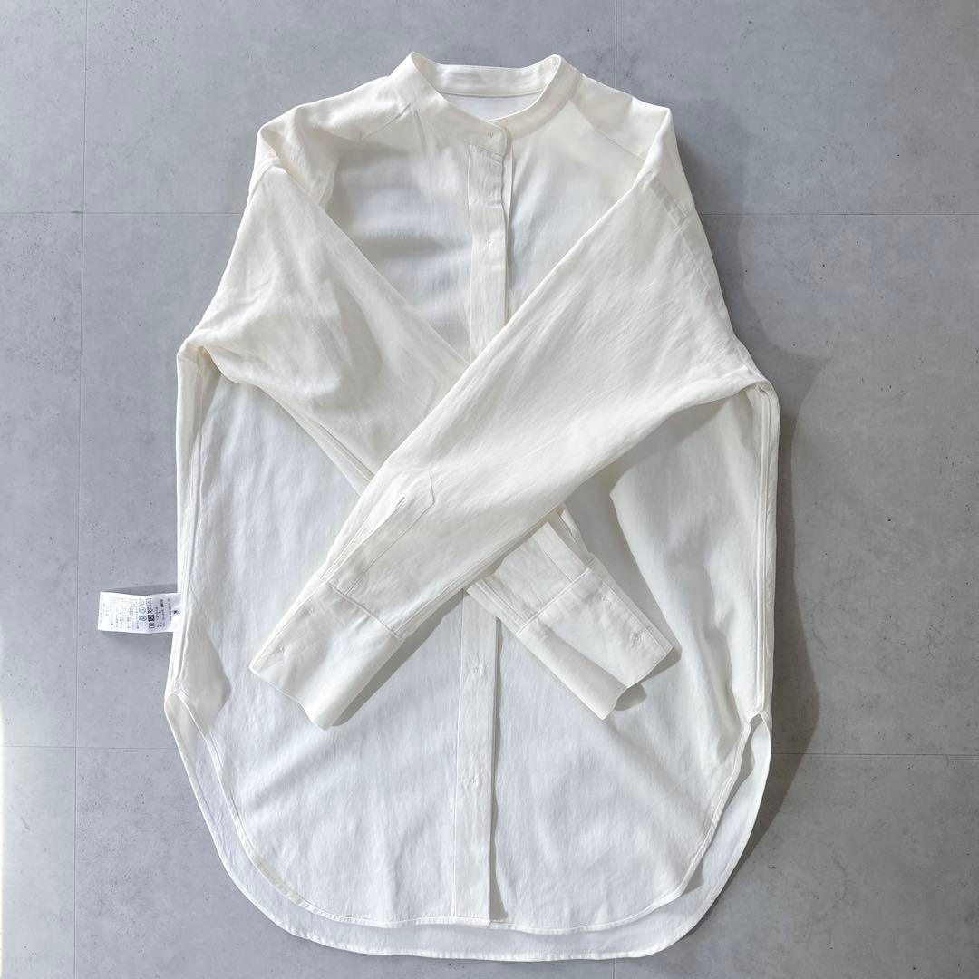 タグ付未使用 IENA長袖バンドカラーシャツLanificio Cangioli