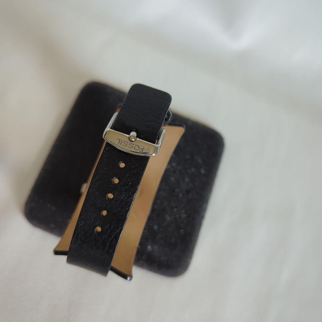フォッシルFOSSIL BIG TIC腕時計レザーブラック美品