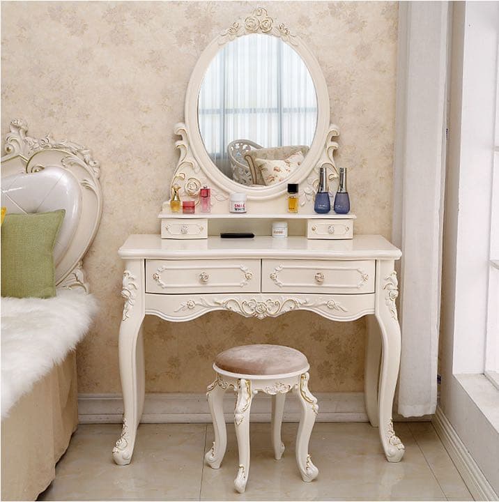 即日発送可能　シルバー　60cm 大人気　北欧風ドレッサースツールライト セット