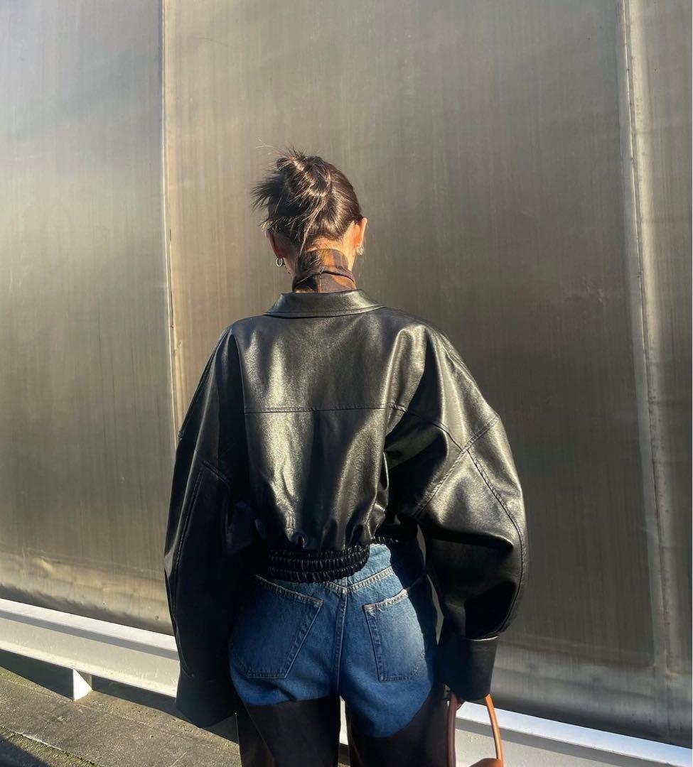 ジャケット・アウター meltthelady cropped leather like jacket