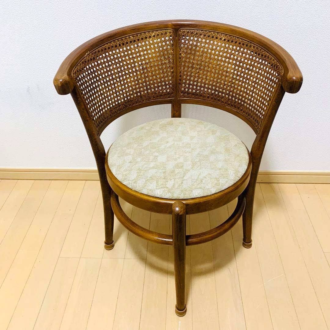 【希少】カリモク家具 ラタンバック ダイニングチェア 2脚