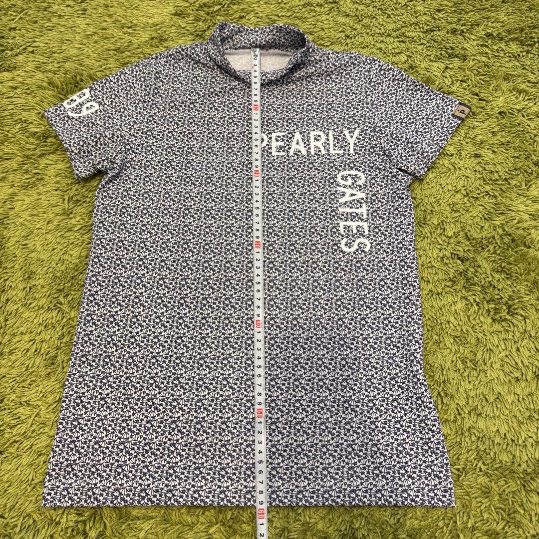 24年 パーリーゲイツ PEARLYGATES 半袖モックネック 総柄 サイズ0