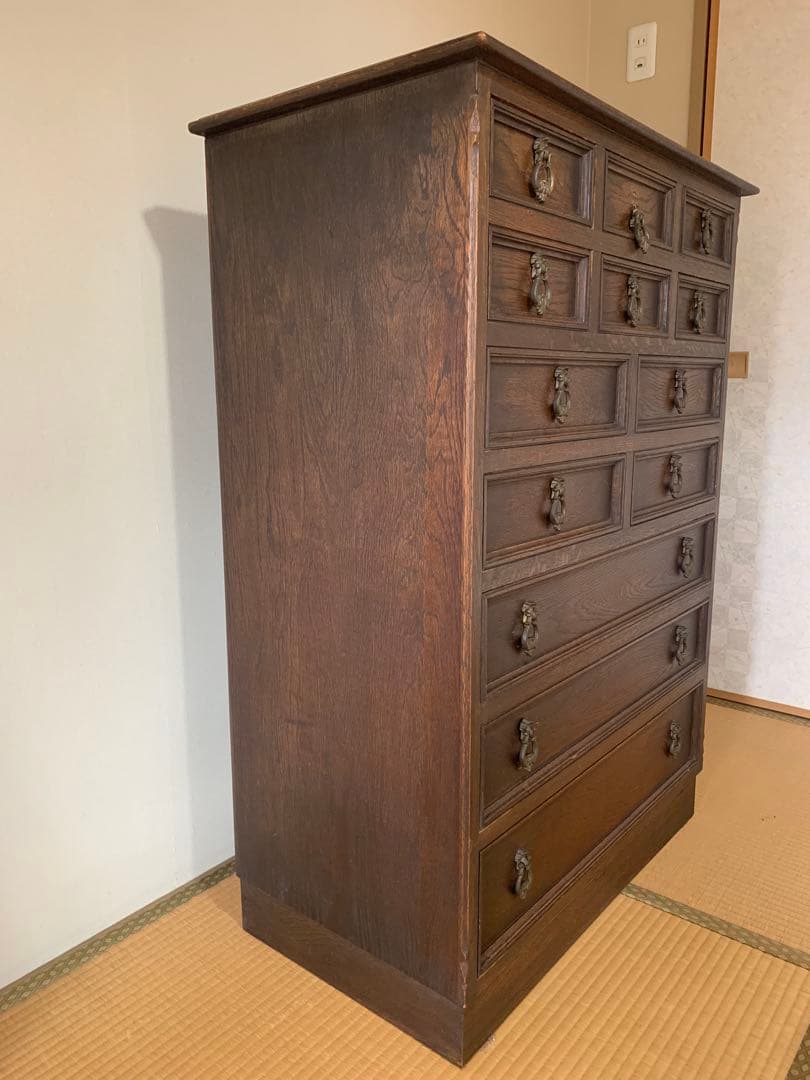 永田良介　神戸家具 木製　チェスト たんす　押入れ　13 引き出し　ビンテージ