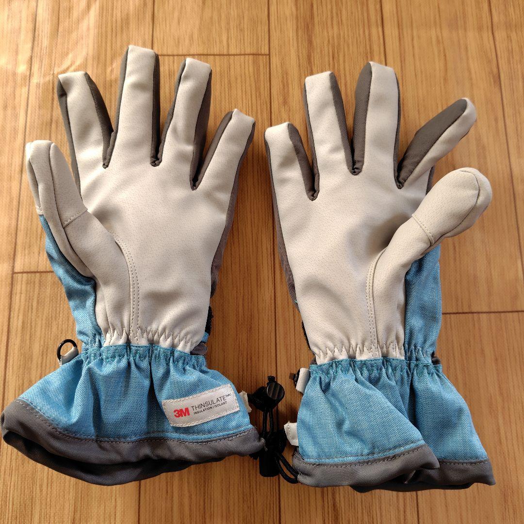 ICEPARDAL スキーウェア　上下セット 黒 水色 手袋付き