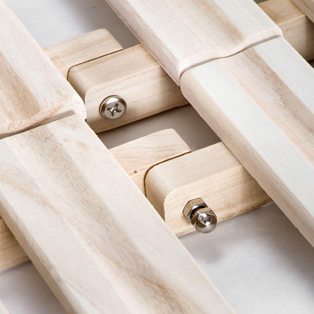 【新品】140cmダブル 折りたたみ天然桐すのこベッド 二つ折り コンパクト収納