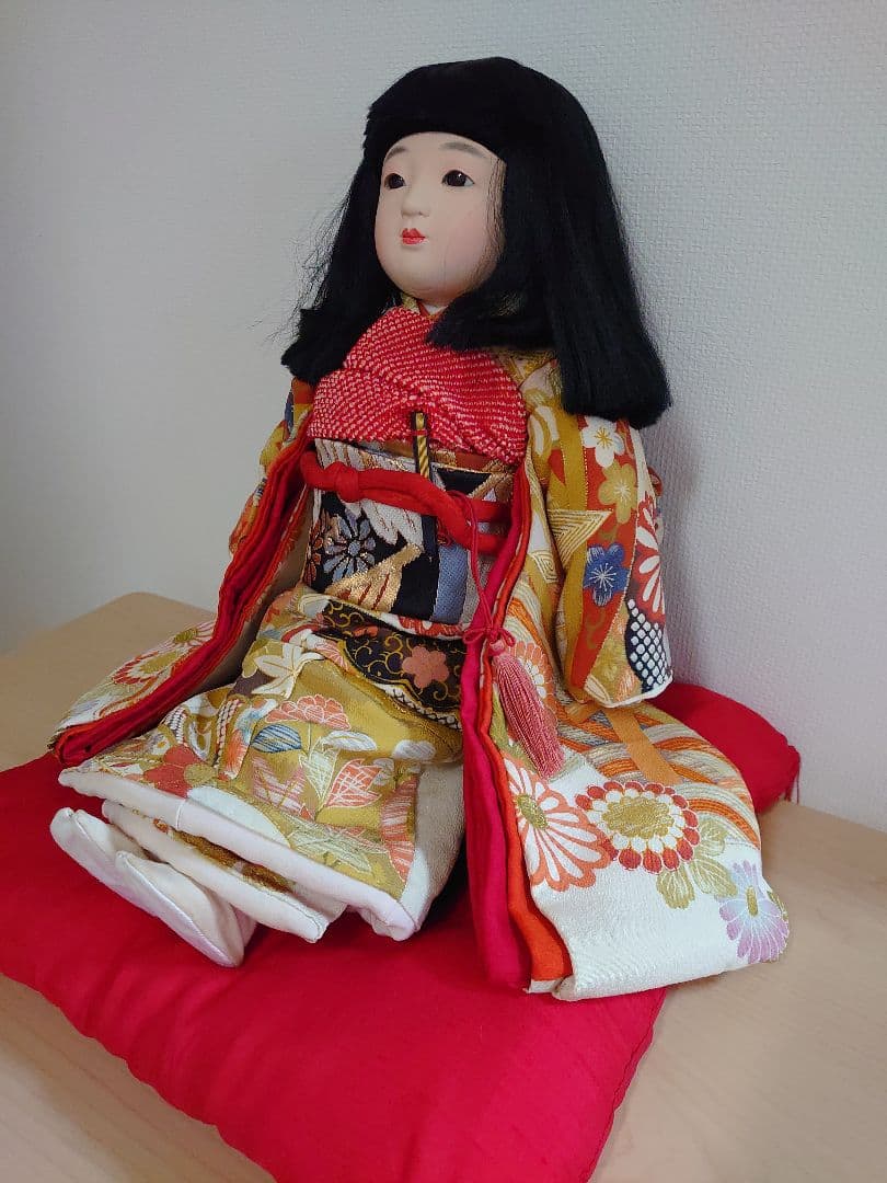 【送料込み】松寿作 市松人形 「浪花のいちまさん」立ち、座り2体セット 元箱付き