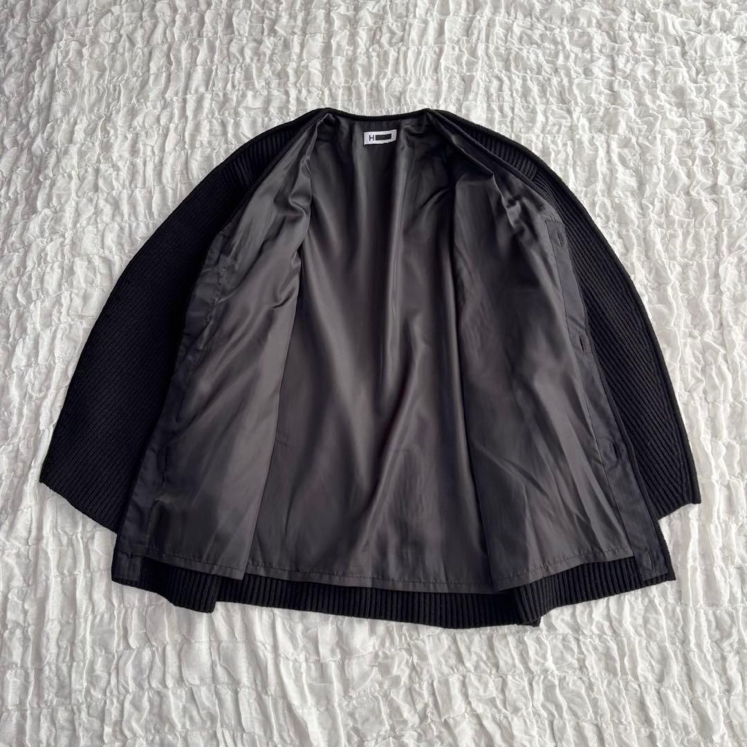 【美品】 H BEAUTY&YOUTH ウールナイロンリブカーディガン