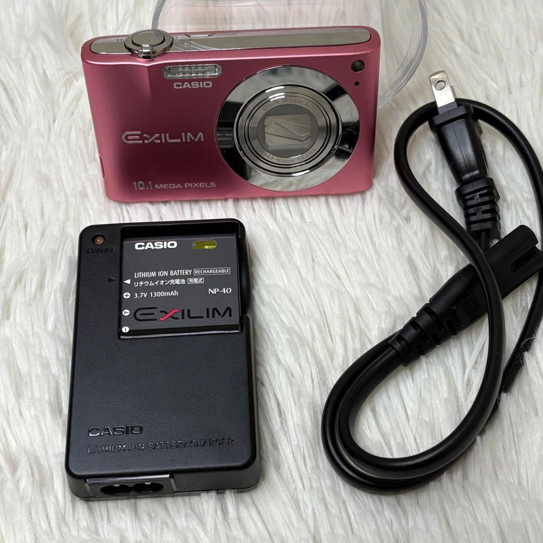 CASIO カメラ　EX-Z100 バッテリー　充電器　ピンク コンデジ　動作品