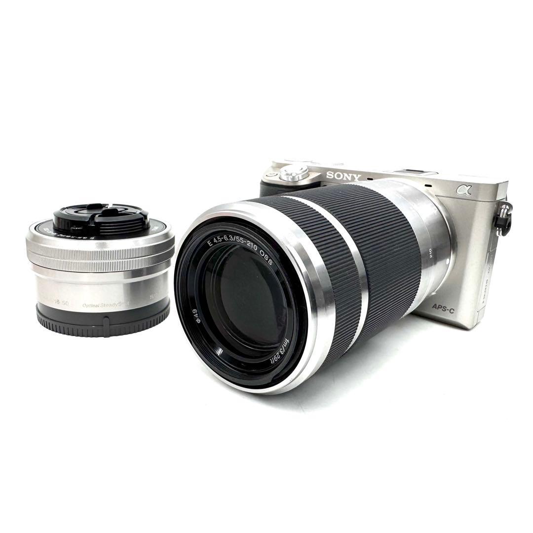 動作良好 Sony ソニー α6000 ダブルズームキット シルバー