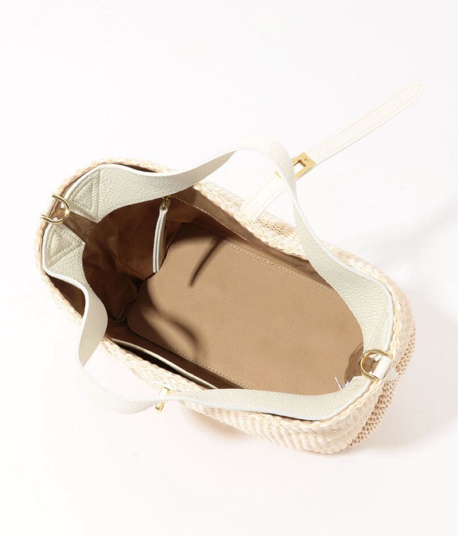 VIOLAd'ORO ヴィオラドーロ　ラフィアシート 2WAYトートバッグ