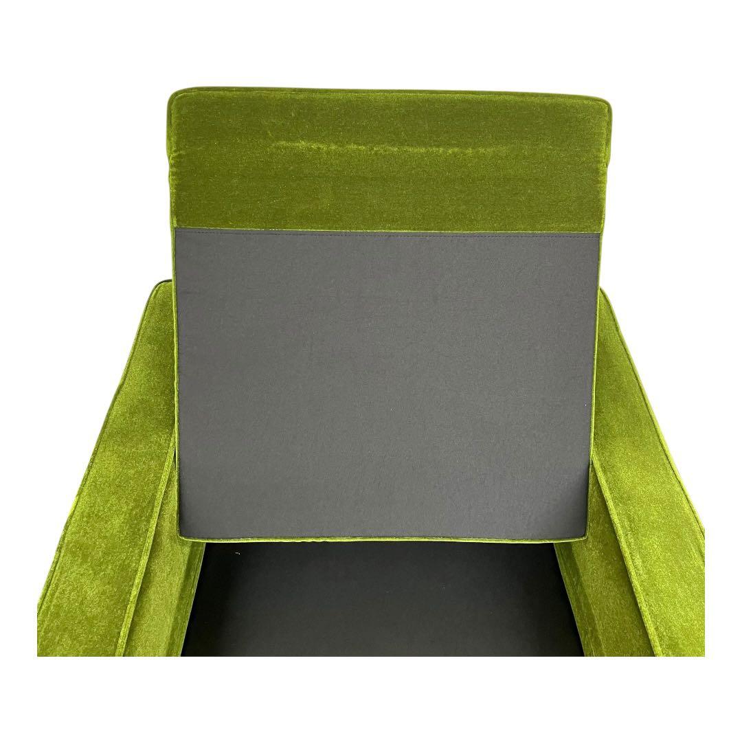 カリモク60　ロビーチェア　モケットグリーン 1人掛けソファ