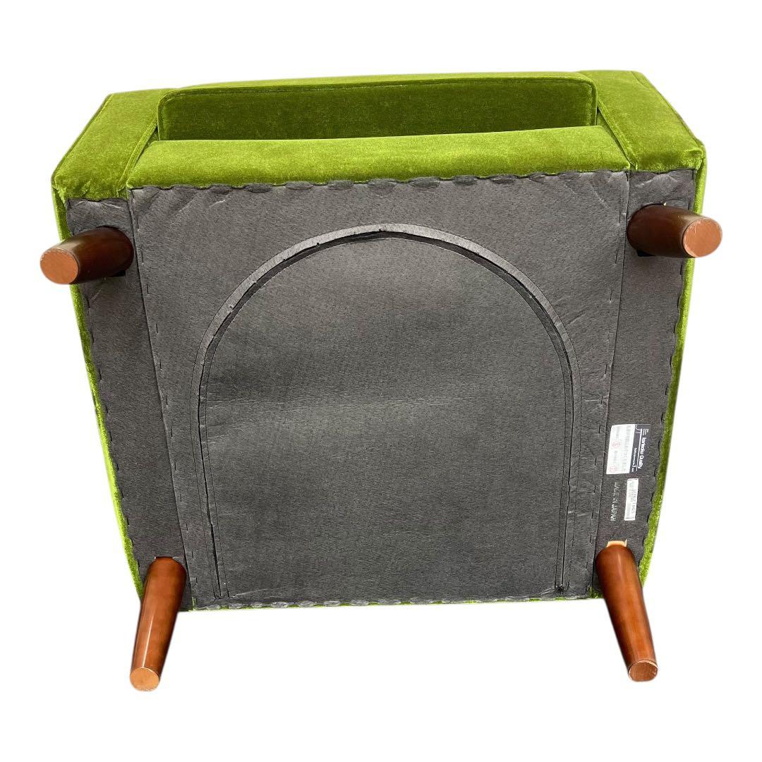 カリモク60　ロビーチェア　モケットグリーン 1人掛けソファ