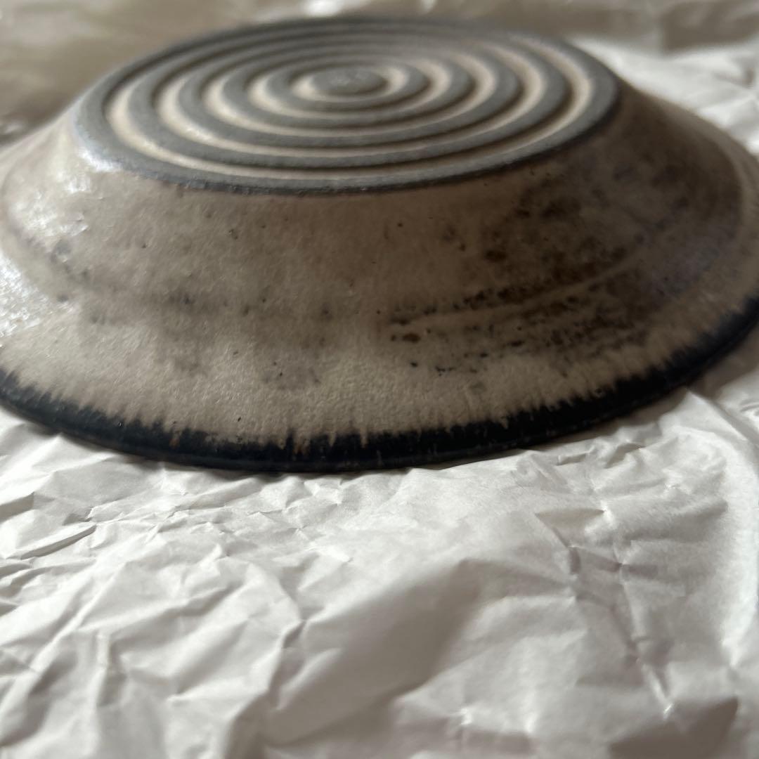 【新品未使用品】山本雅則さん しのぎ リム皿 白 7寸 2枚セット①