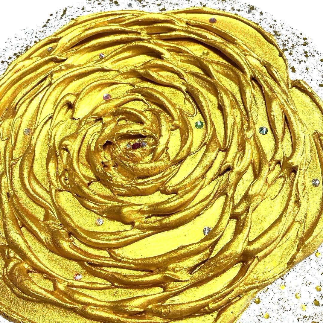 開運絵画　昇龍　天界からのメッセージ　金龍　天界の花　金箔