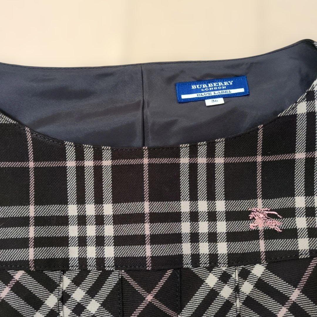 BURBERRY ノースリーブ チェック柄 ワンピース36