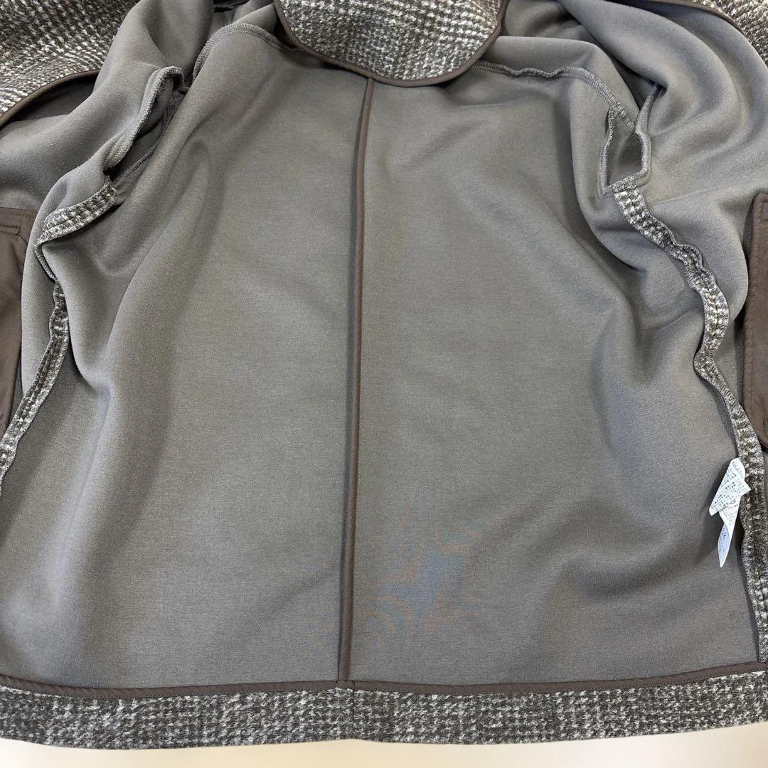 スピックアンドスパン　Wスライバーチェックハーフコート ブラウン36