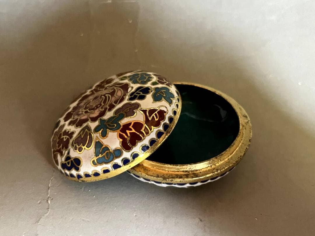 香合■七宝 花尽くし 白 香道具 お香入れ お茶道具 古美術 時代物 骨董品■