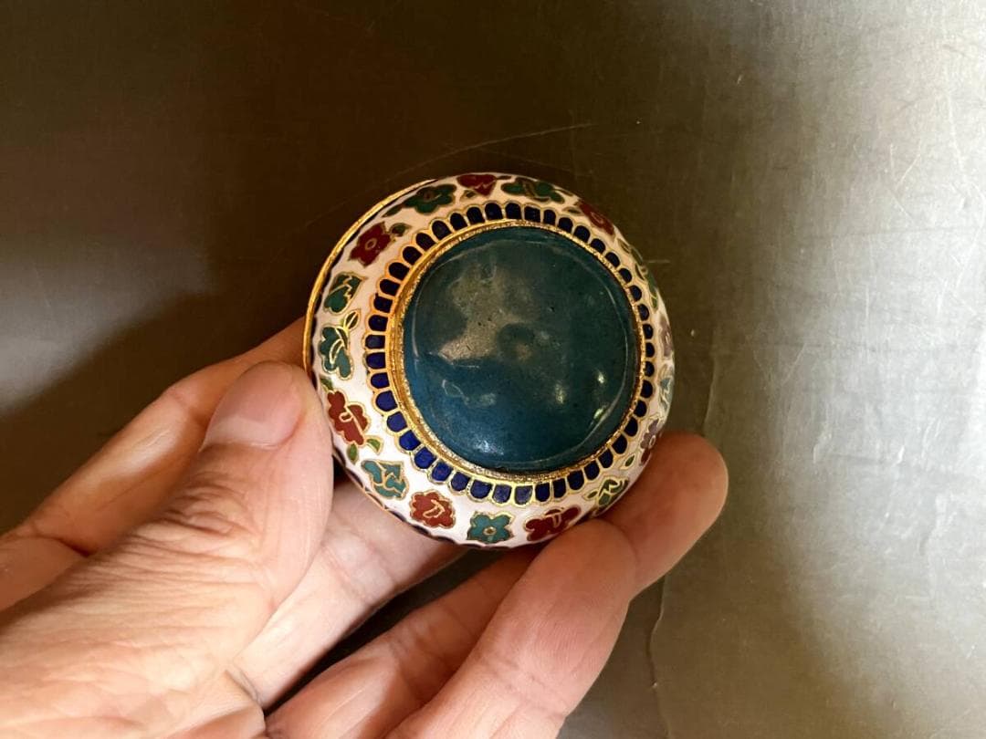 香合■七宝 花尽くし 白 香道具 お香入れ お茶道具 古美術 時代物 骨董品■