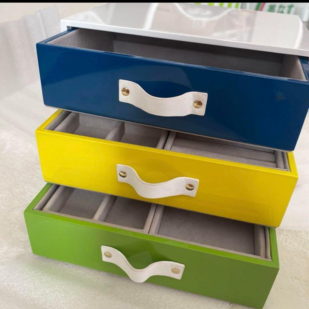 ジュエリーボックス　LAZY SUSAN ジュエリーケース　カラー3段指輪ケース