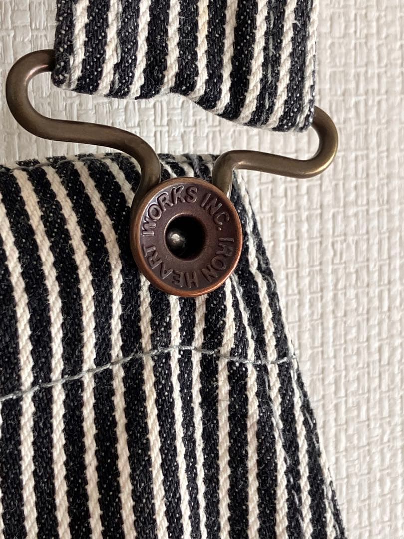 アイアンハート ヒッコリーストライプ オーバーオール 本店リペア有