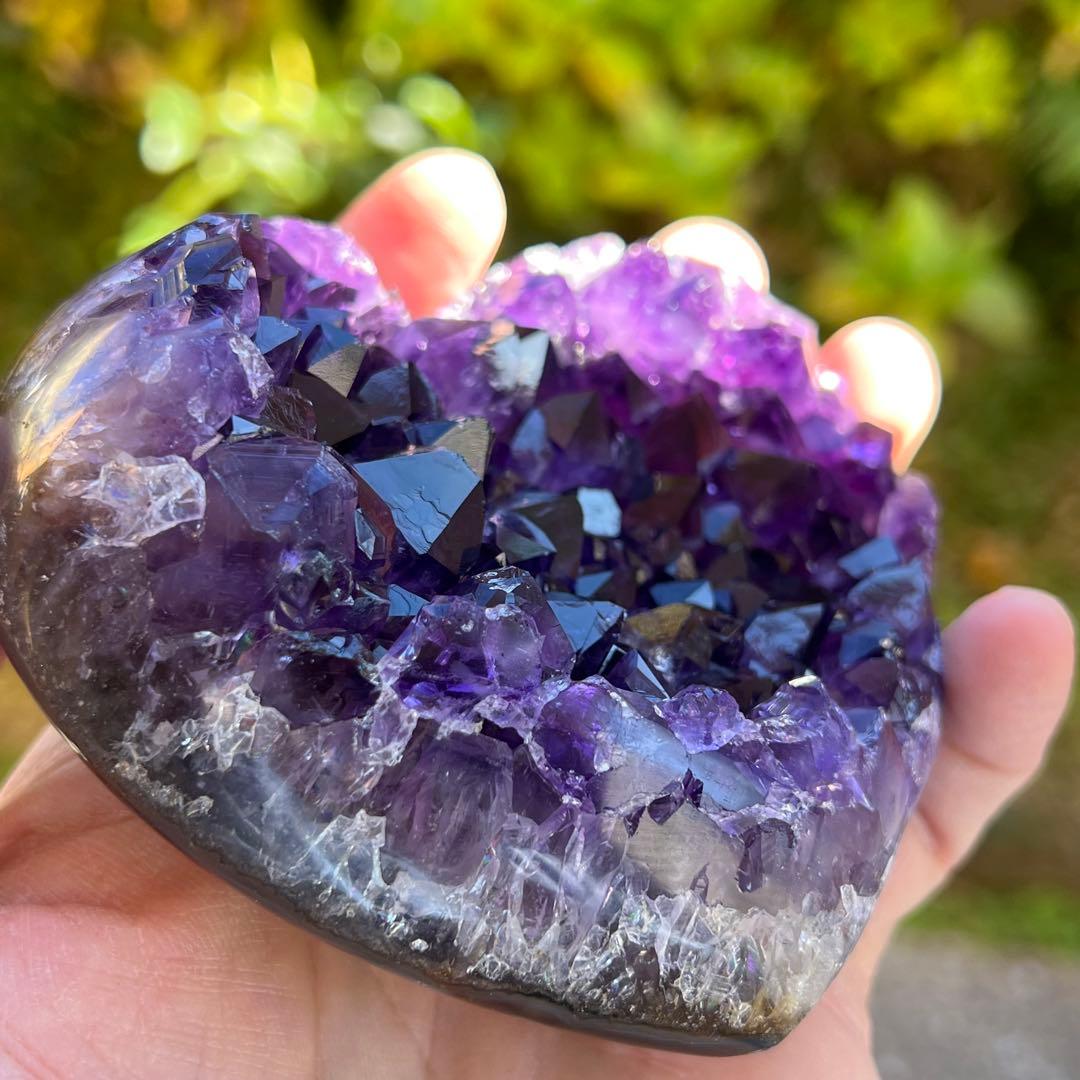 トップクオリティ　ウルグアイ産　アメジストクラスター　ハート型　アメジスト　2