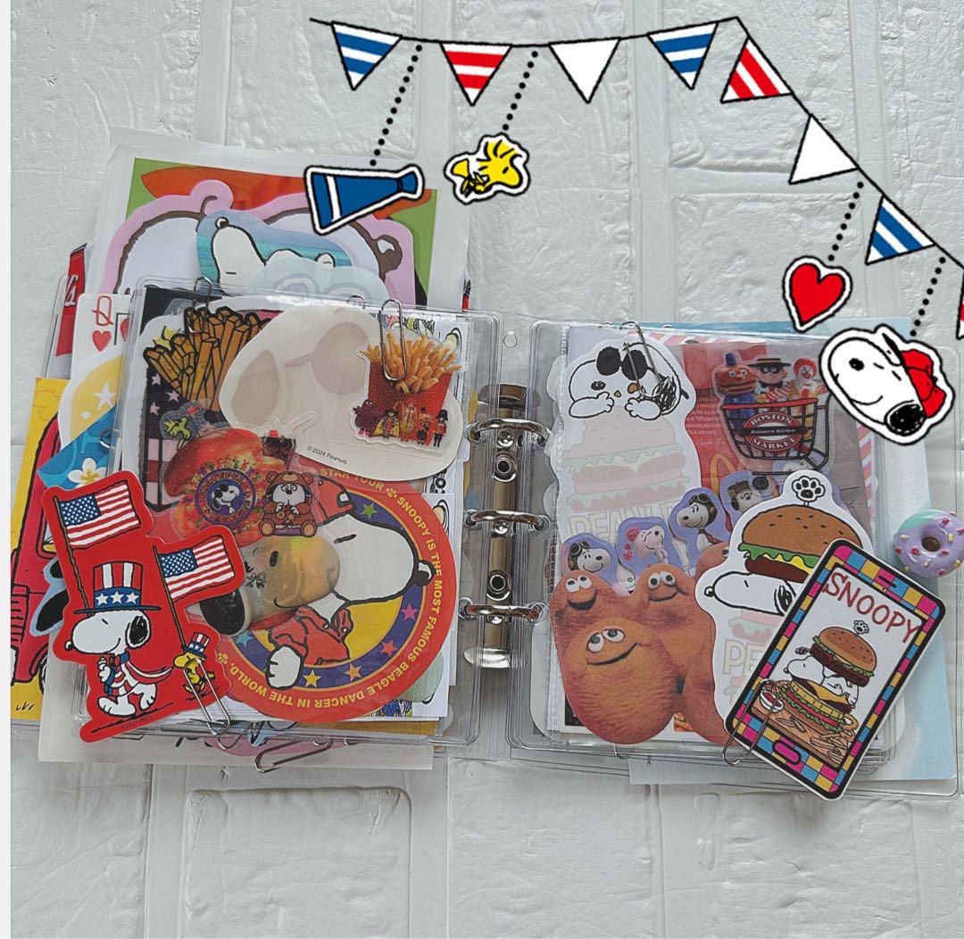 スヌーピーおすそ分けファイル♡アメキャラ＆スタバ限定1セット増量♡レア入り·͜·ᰔᩚ