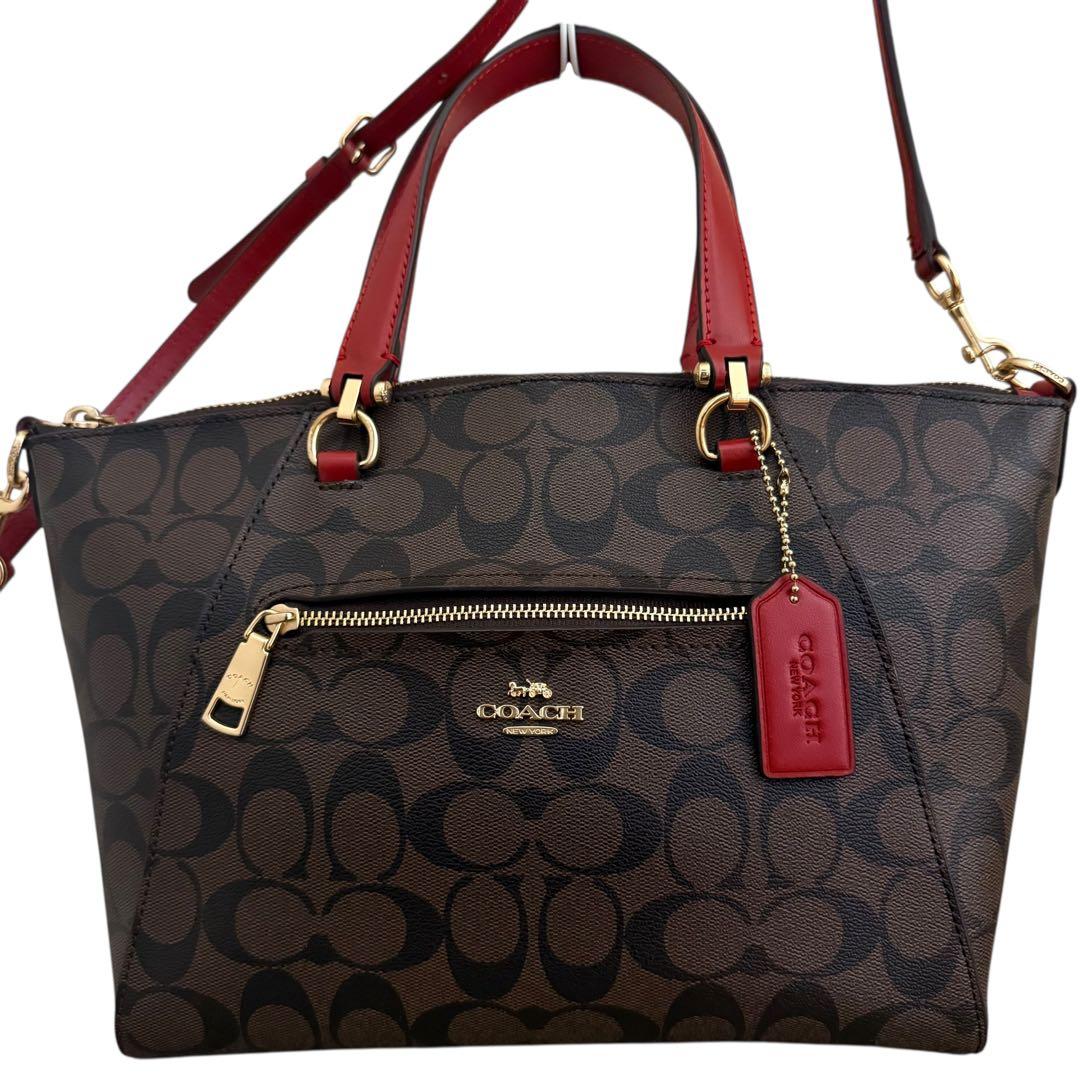 極美品✨コーチ　ショルダーバッグ　2way ブラウン　シグネチャー 79998