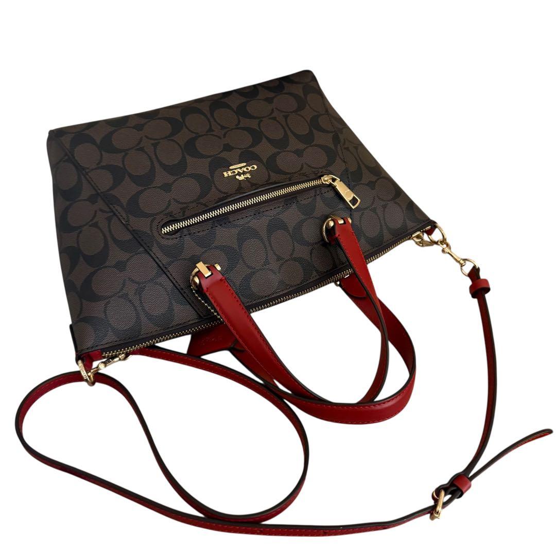 極美品✨コーチ　ショルダーバッグ　2way ブラウン　シグネチャー 79998