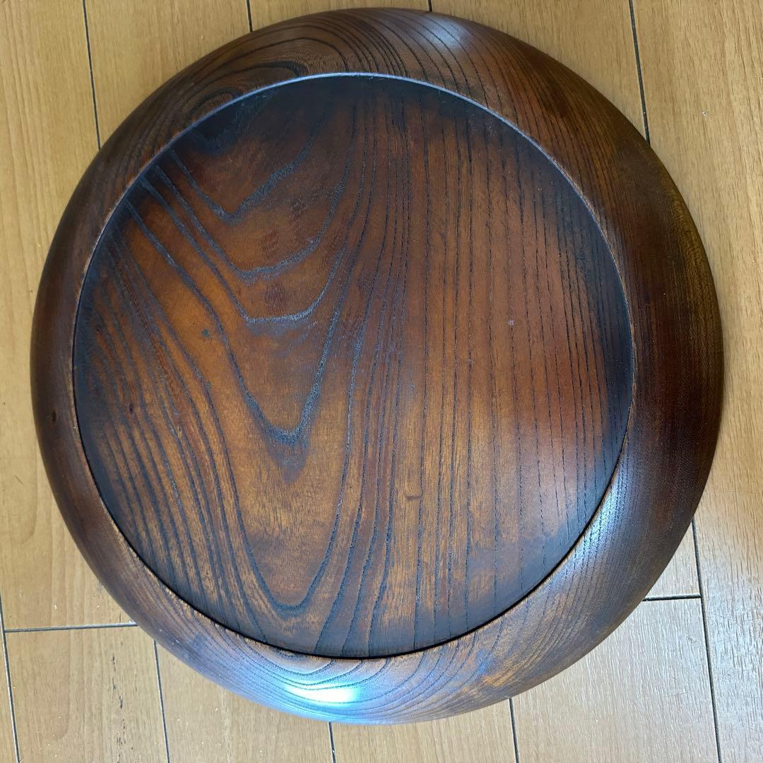 烏城彫 富士山 伝統工芸 銘 螺钿 春峰39.5cm 木彫り茶盆 3枚セット