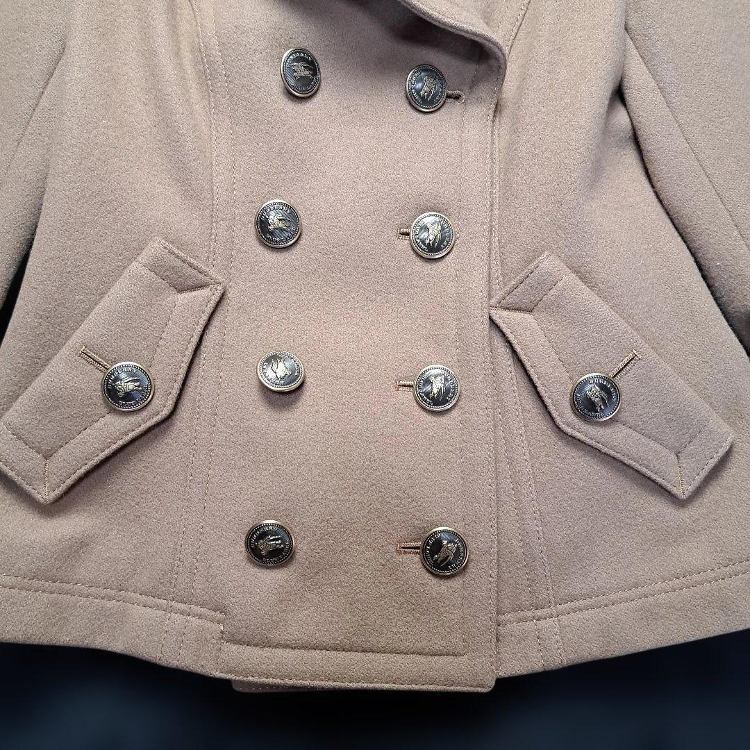 【BURBERRY BLUE LABEL】コート 金ボタン ウール ベージュ36