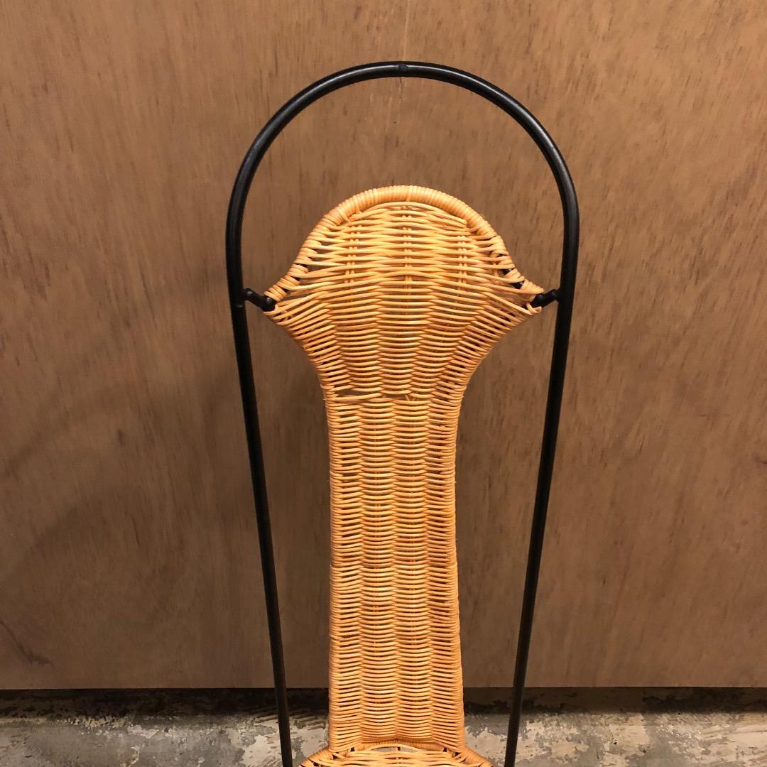 アイアン × ラタン　藤細工　 ハイバックチェア　スツール　アイアン家具　椅子