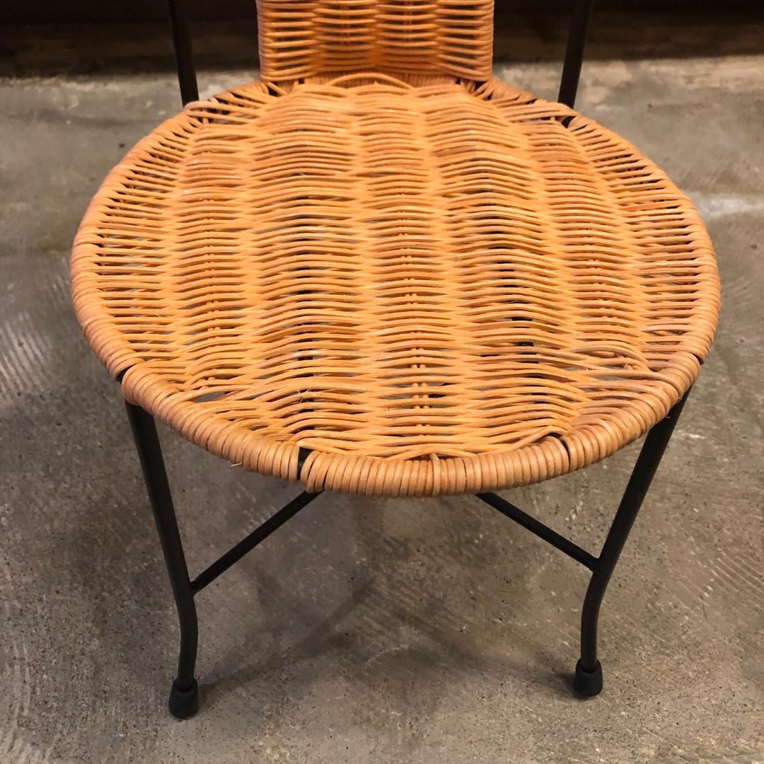 アイアン × ラタン　藤細工　 ハイバックチェア　スツール　アイアン家具　椅子