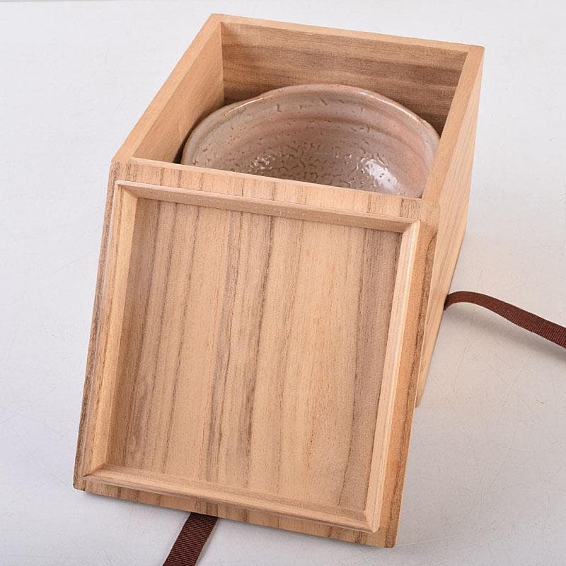 茶道具　萩焼　十一世　坂高麗左衛門作　筆洗切茶碗　共箱　M　R9037