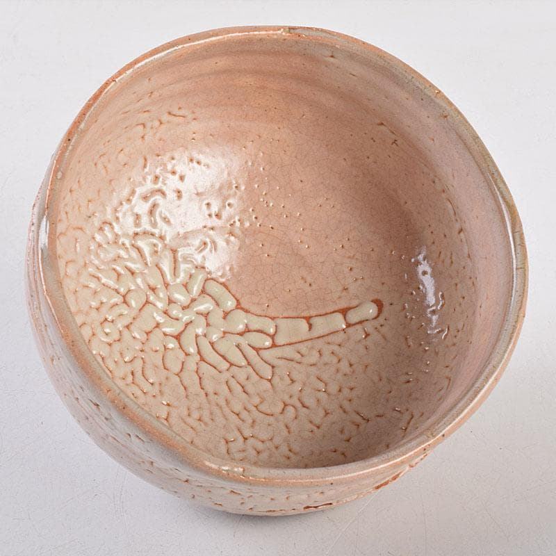 茶道具　萩焼　十一世　坂高麗左衛門作　筆洗切茶碗　共箱　M　R9037