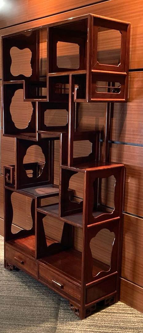 中国家具　棚　シェルフ　ラック　チャイナアンティーク　木製　飾り棚　栄華紅木