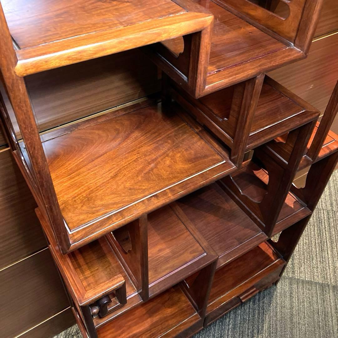 中国家具　棚　シェルフ　ラック　チャイナアンティーク　木製　飾り棚　栄華紅木