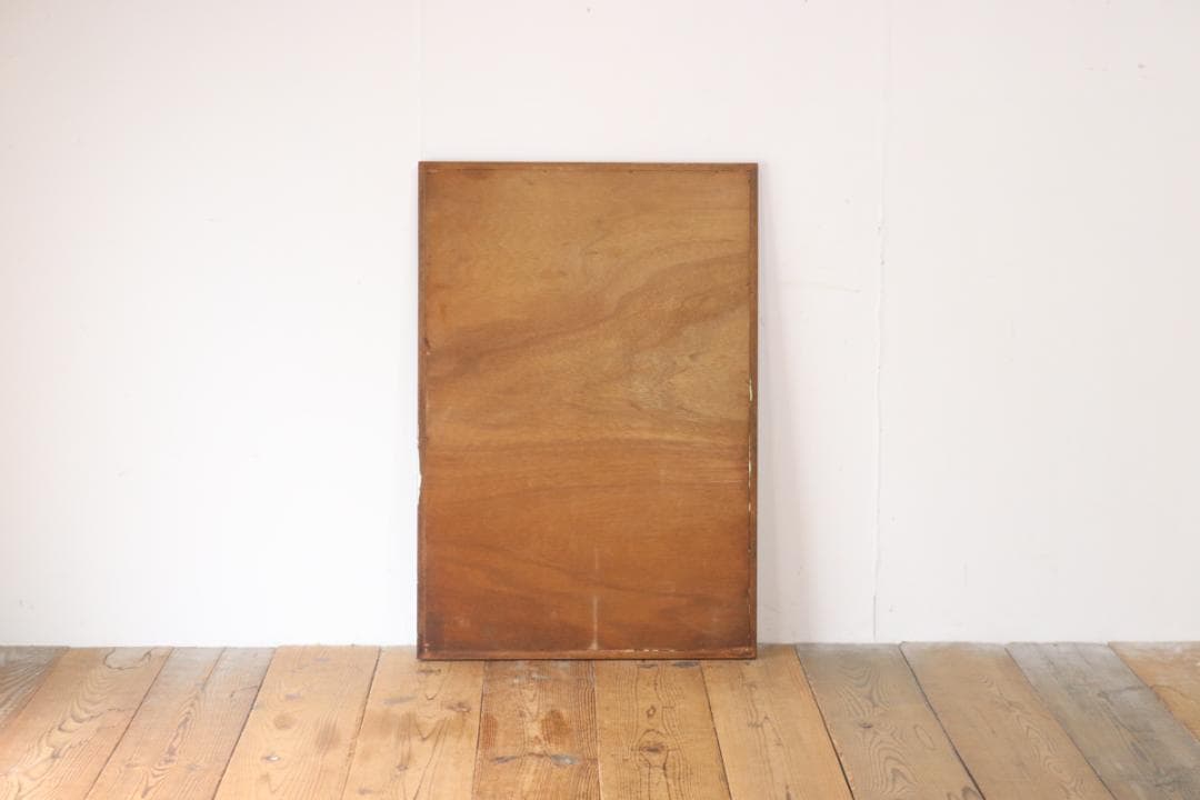 ヴィンテージ ミラー 鏡 立て掛け 木製 オーク材 ウォールミラー レトロ