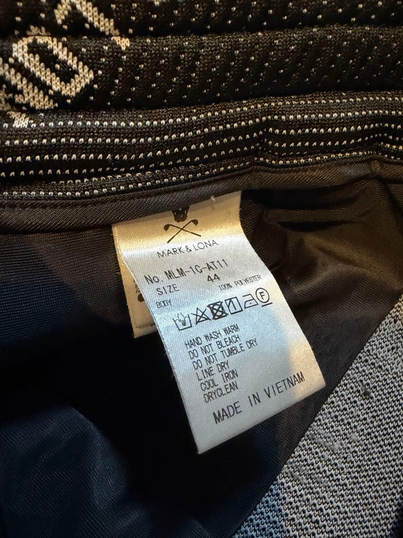 MARK&LONA マークアンドロナ　総柄　ロゴ　パンツ　メンズ　ゴルフ 黒　S
