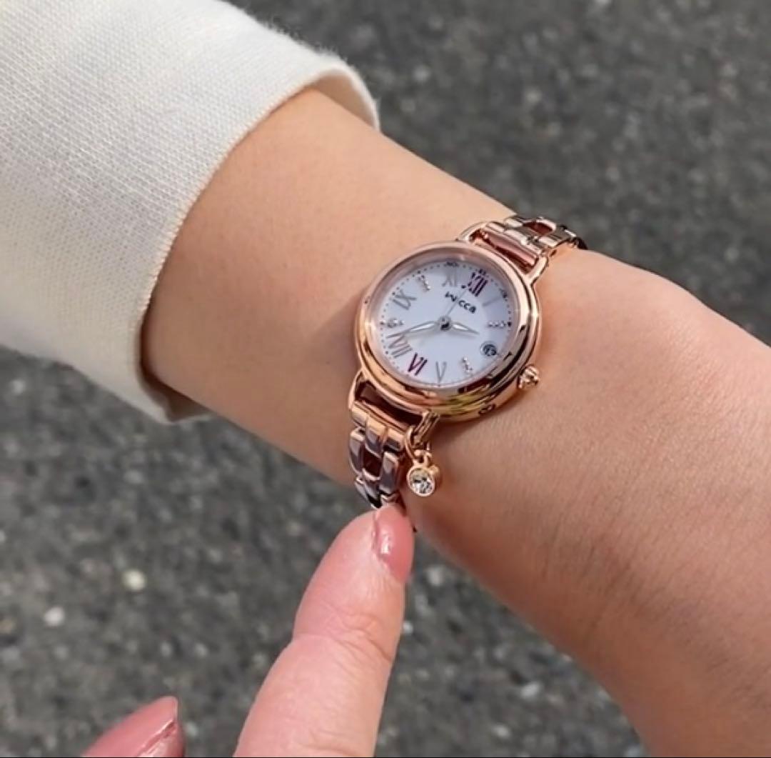 【美品】シチズン Wicca KLO-561-15 ローズゴールド 腕時計