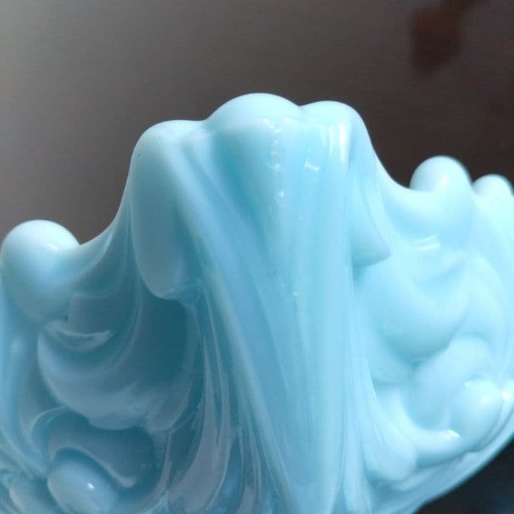 アンティーク ティファニーブルーコンポート⭐︎ミルクガラス ⭐︎ファイヤーキング