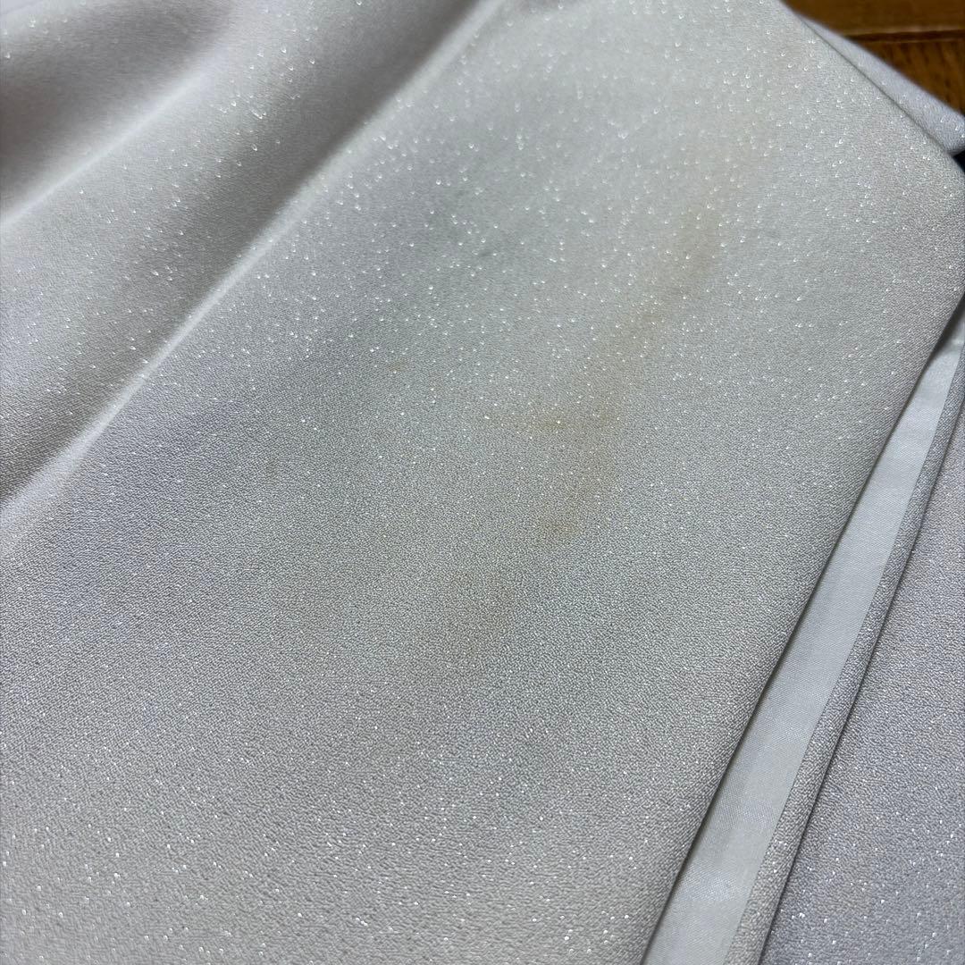 H*す様 ■E5752■正絹■グレイ　ラメ　辻が花絞り　袷　訪問着■丈162裄6