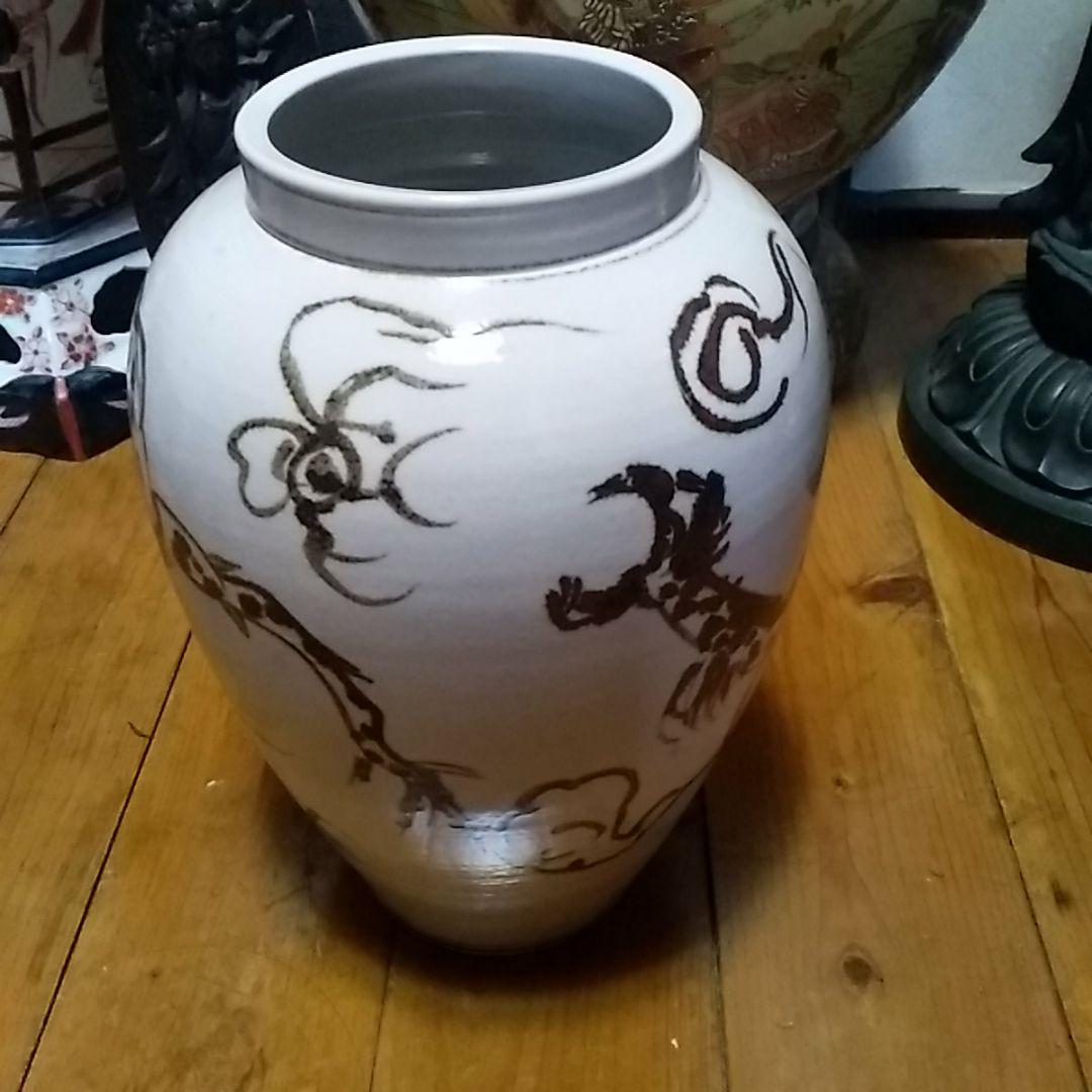 陶磁器/鉄釉風雲龍花瓶