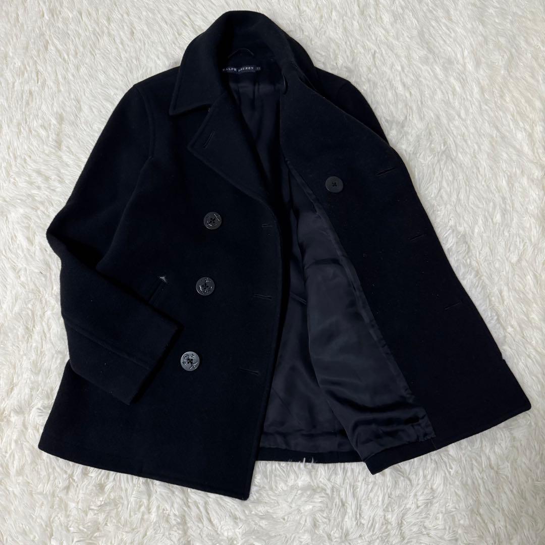 ラルフローレン ウール Pコート レディース M サイズ ブラック 日本製