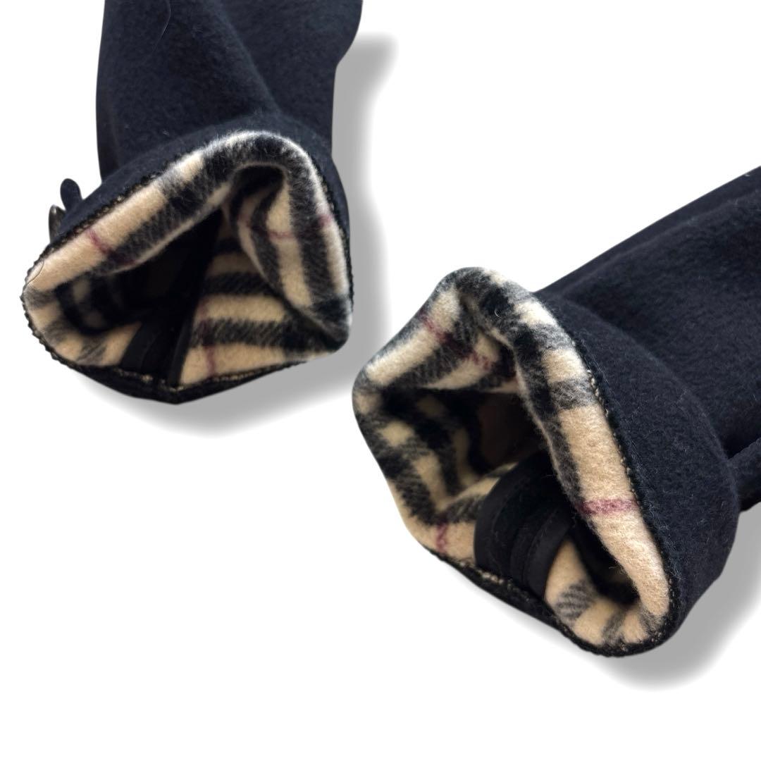 美品 バーバリー ロンドン ダッフルコート ノバチェック トグル 英国製 黒